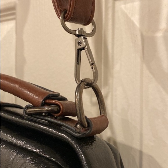 Black and Brown Handbag with Silver Accents - Picture 7 of 14